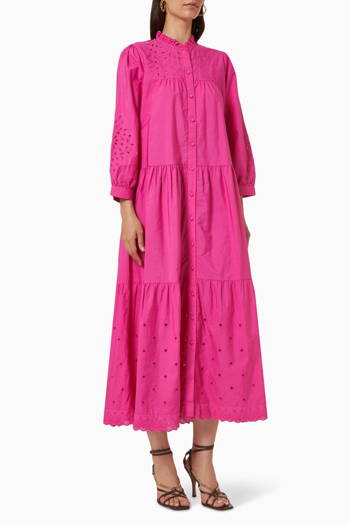 

Yasvioletta Midi Dress in Organic Cotton, Purple