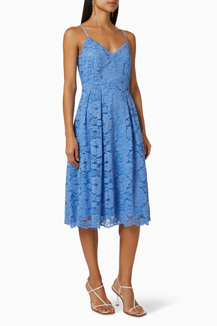 

Yaslucerna Dress in Lace Cotton & Viscose, Blue