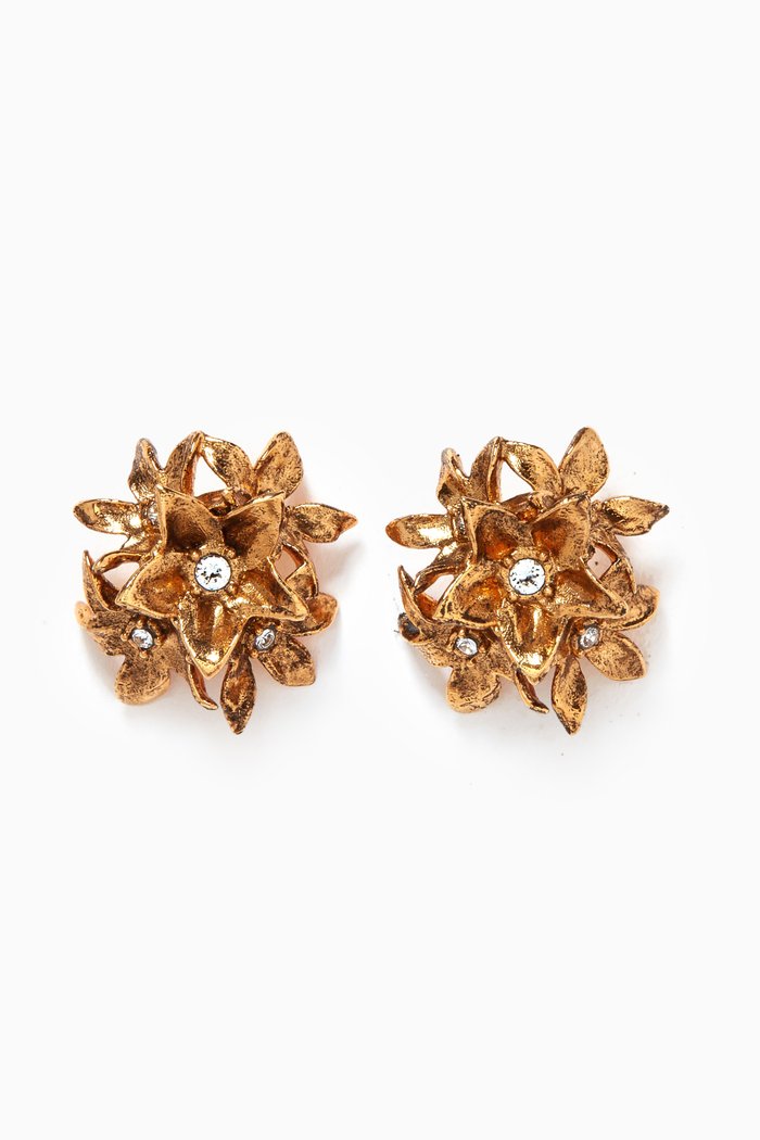 

Lirium Bouquet Stud Earrings in Brass, Gold