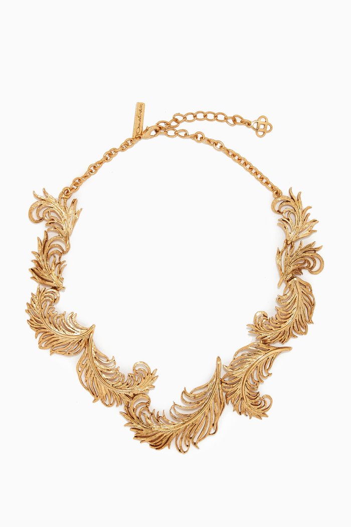 

Feather Necklace, Gold