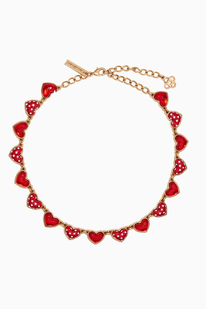 

Sweetheart Crystal Necklace, Burgundy