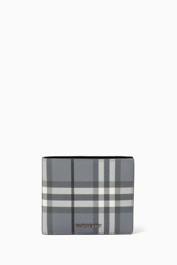 

Vintage Check Billfold Waller in Canvas, Grey