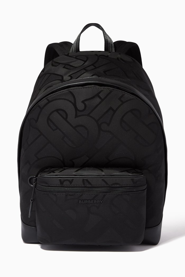 

Logo Print Backpack in Jacquard, Black