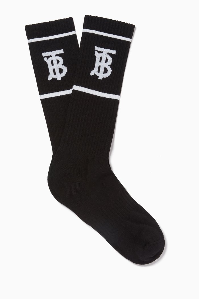 

Monogram Sports Socks in Cotton, Black