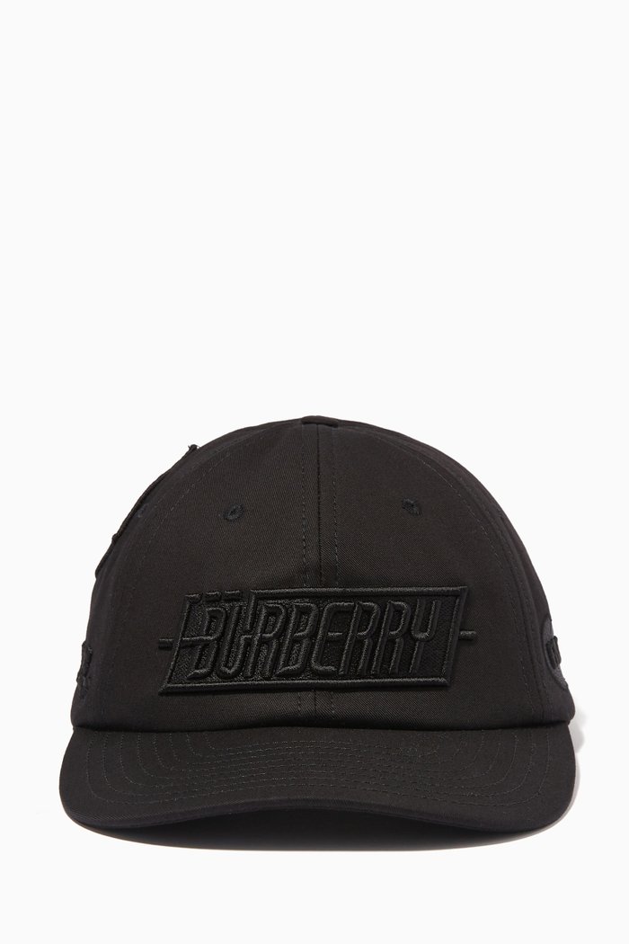 

Gas Badges Baseball Cap in Cotton, Black