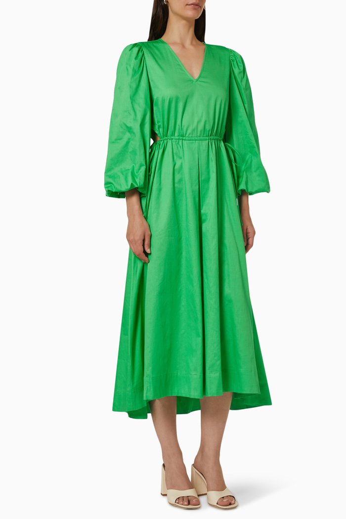 

Yascutura Midi Dress in Organic Cotton, Green