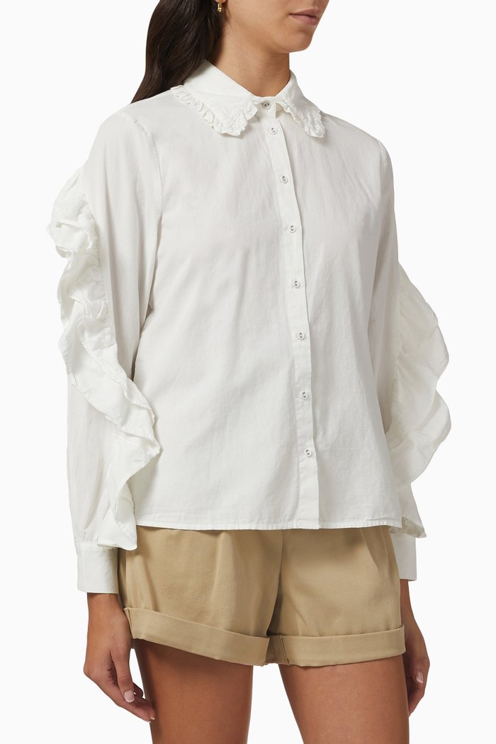 

Yasverana Shirt in Cotton Poplin, White