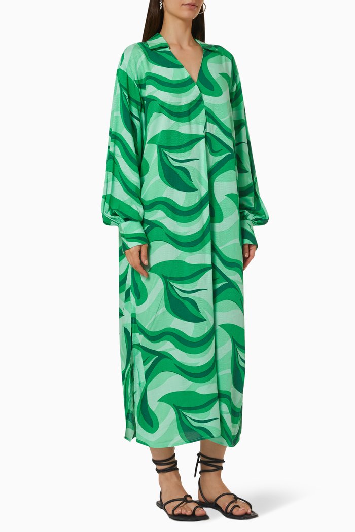 

Yasswirl Midi Dress in LENZING™ ECOVERO™ Viscose, Green