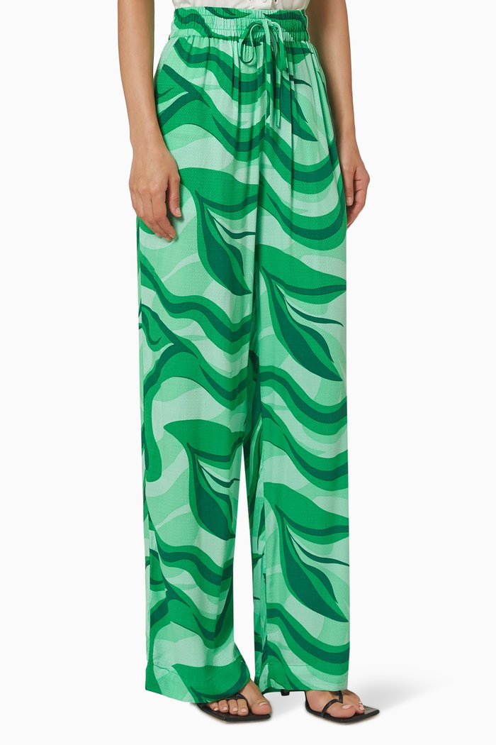 Yasswirl Trousers in LENZING™ ECOVERO™ Viscose, Green