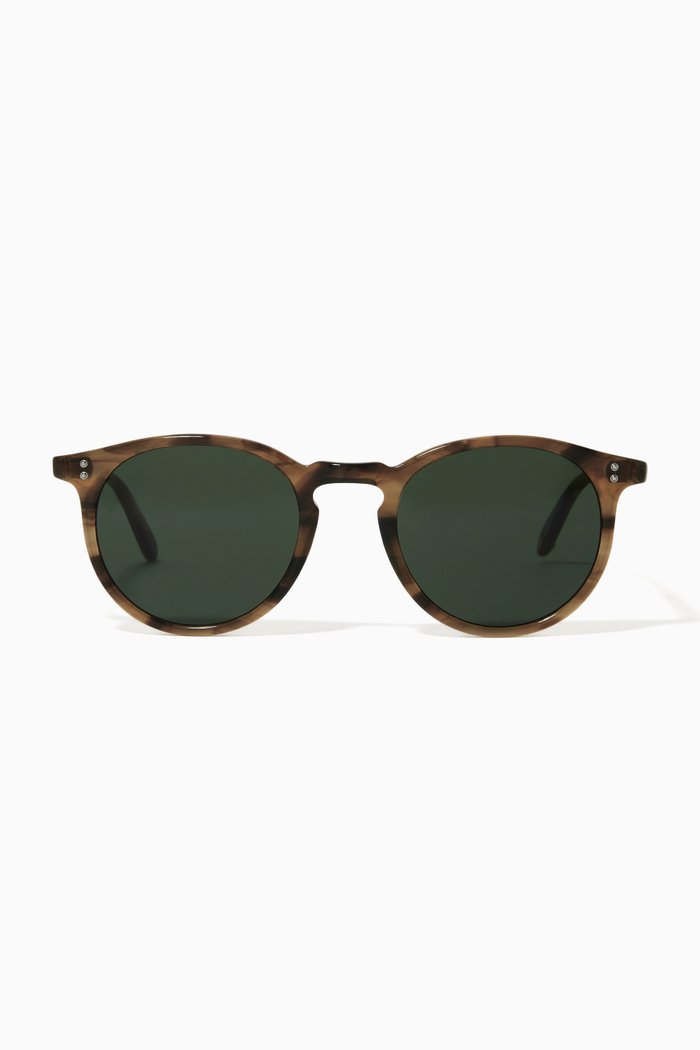 

Carlton Round Frame Sunglasses in Acetate, Brown