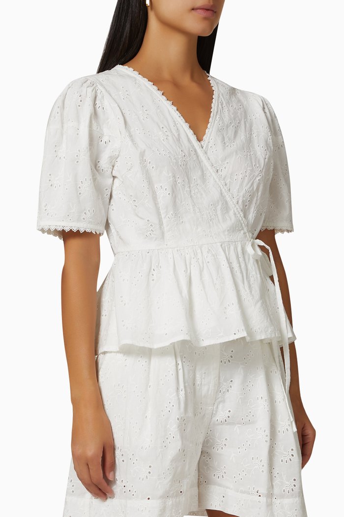 

Yaszepla Wrap Top in Organic Cotton, White