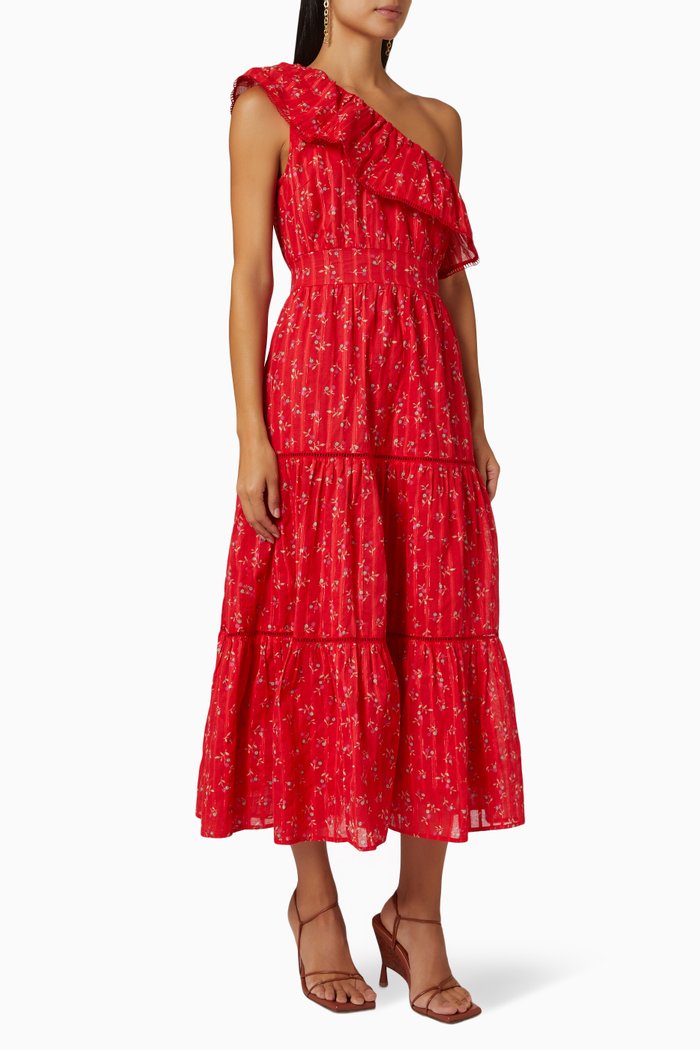 

Yasfeel Midi Dress in Cotton, Red