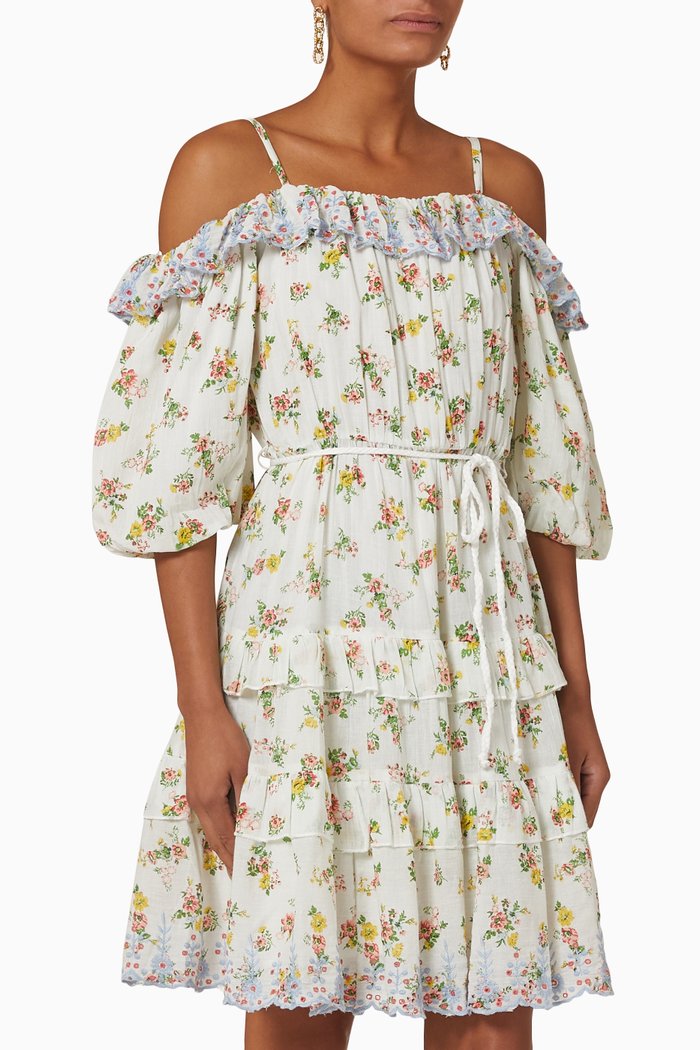 Yasbrot Midi Dress in Cotton, Neutral