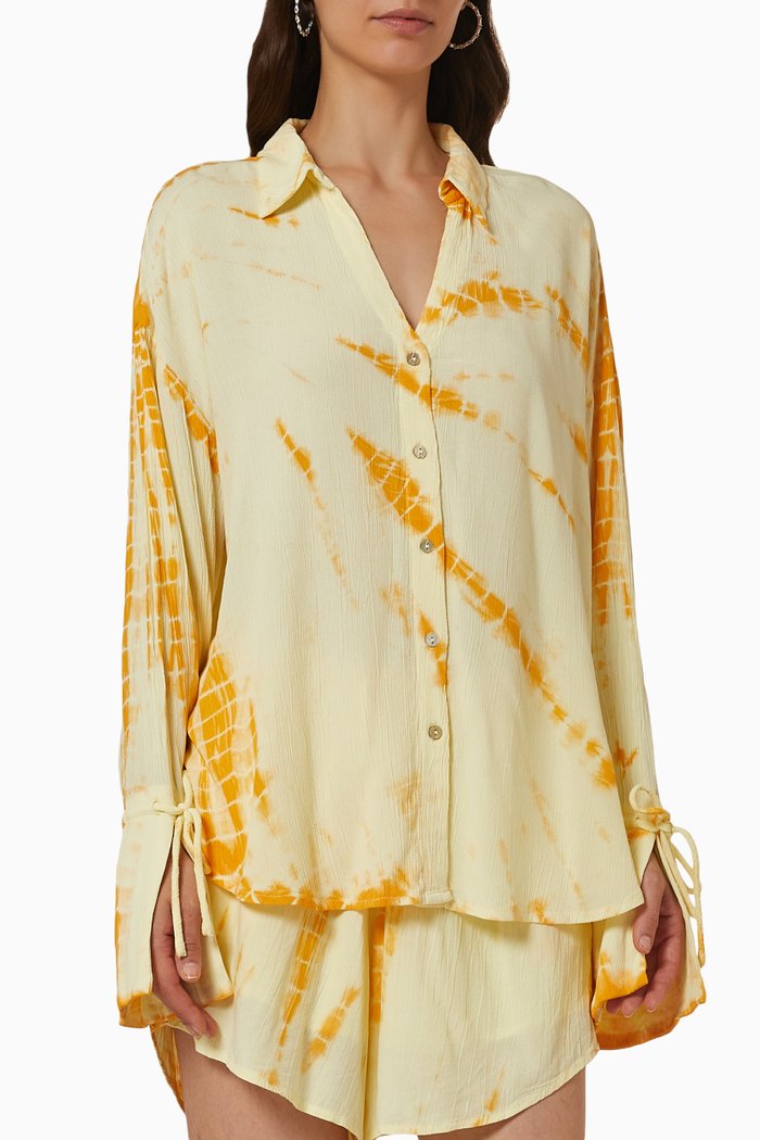 

Yastida Creased Shirt in Livaeco Cellulose™, Yellow