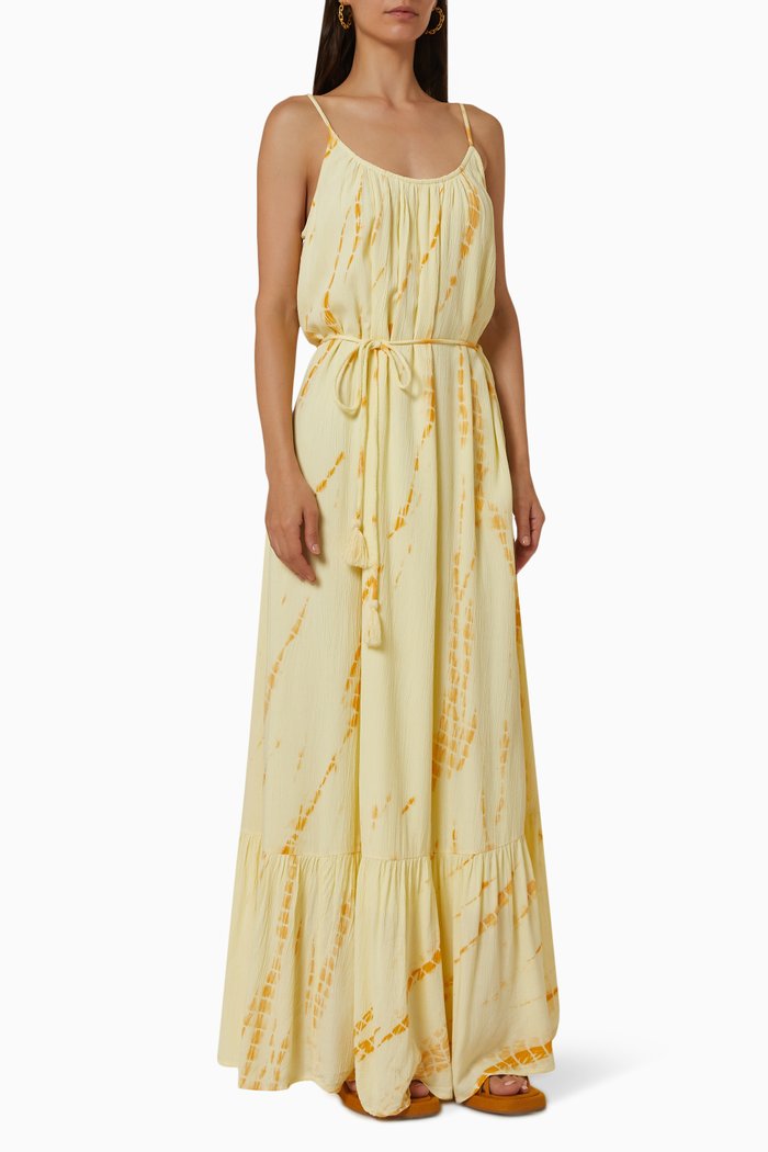 

Yastida Creased Maxi Dress in Livaeco Cellulose™, Yellow