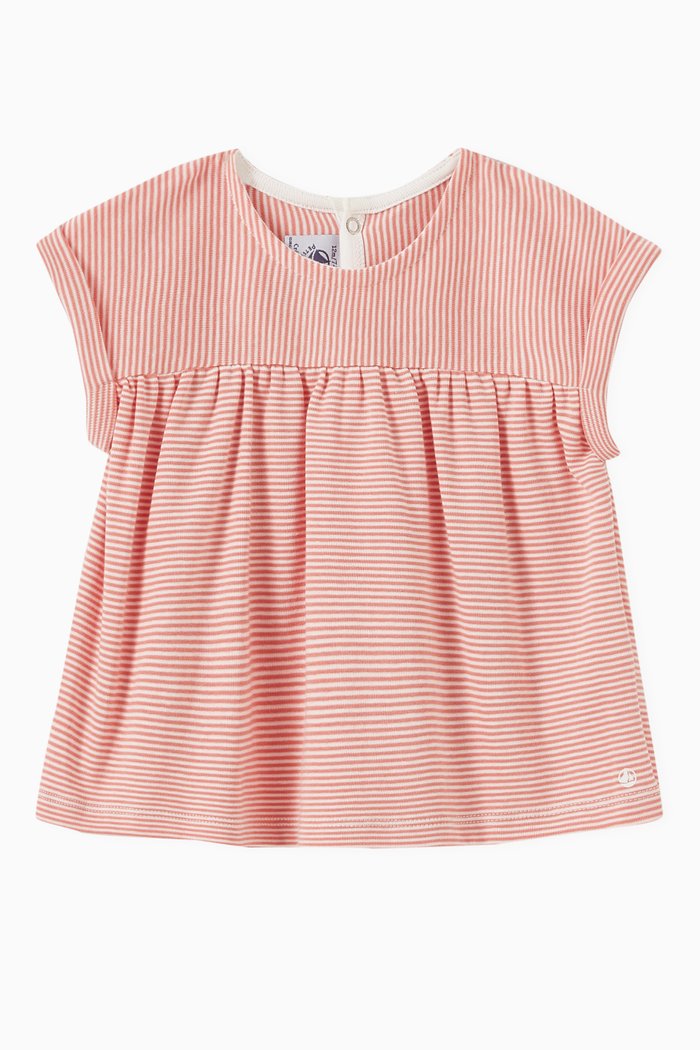

Short Sleeve Blouse in Organic Cotton, Pink