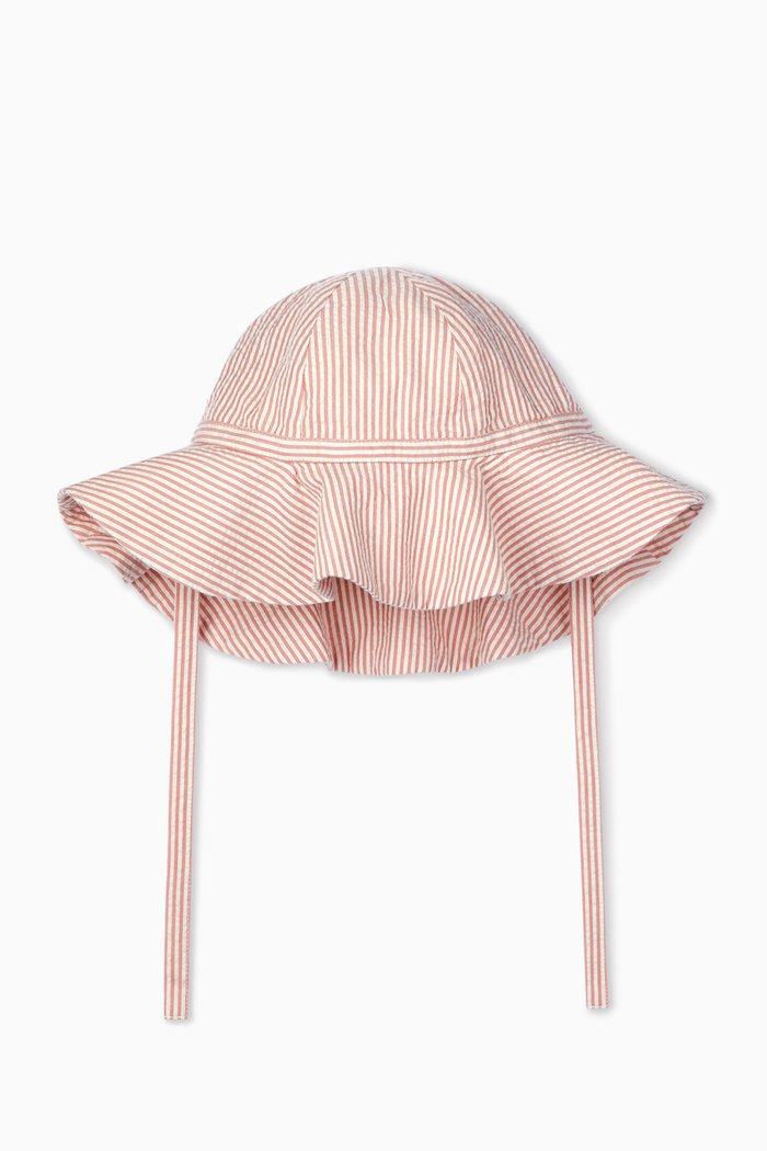 

Striped Floppy Hat in Seersucker, Pink