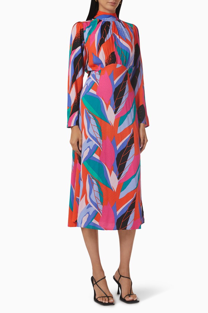 

Yasyva Midi Dress in Viscose, Orange