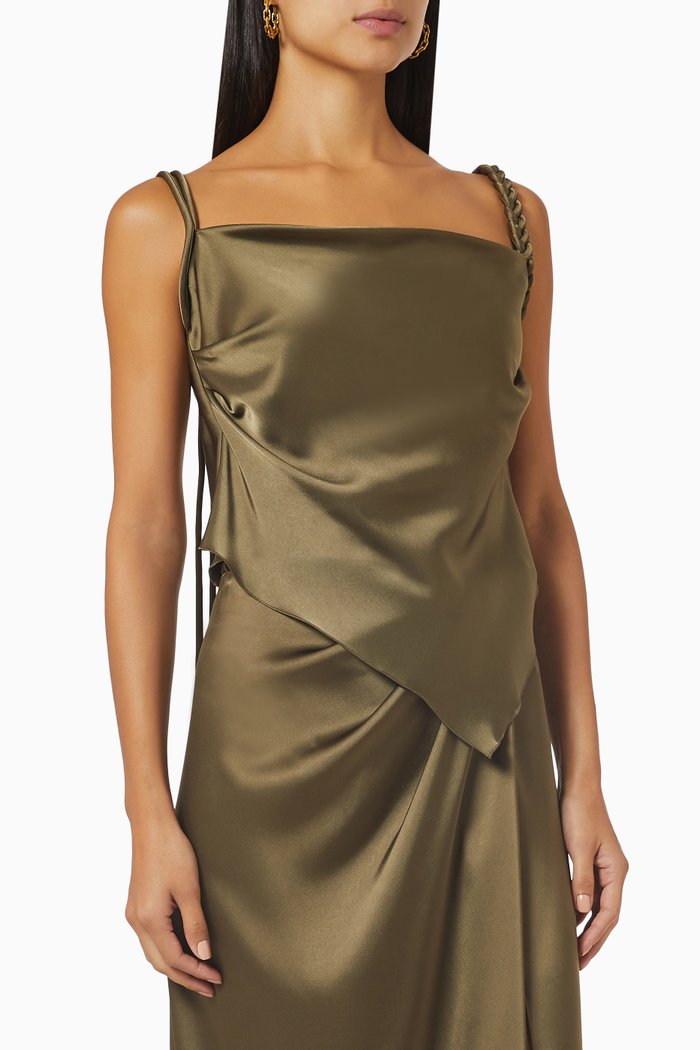 

Stina Top in Satin, Brown