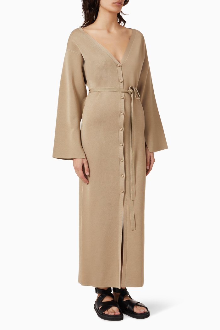 

Lita Dress in Compact Viscose Knit, Brown