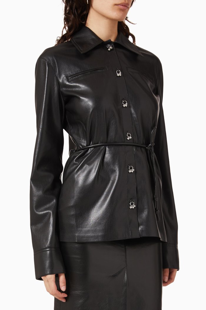 

Elida Shirt in OKOBOR™ Alt-leather, Black