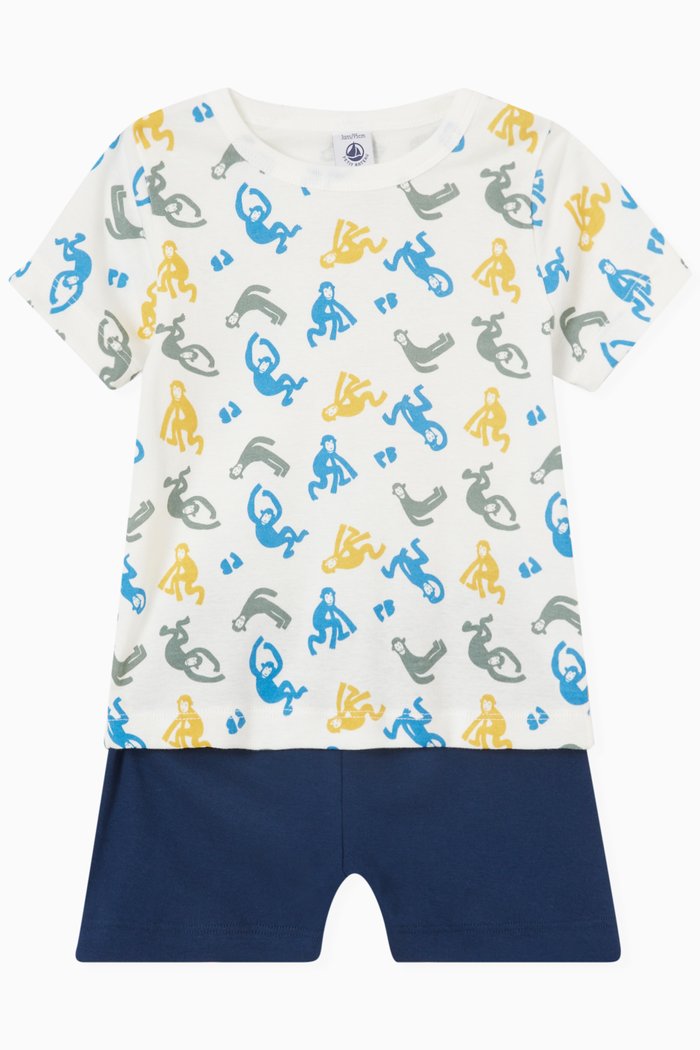 

Monkey Short Pyjama Set in Organic Cotton, Multicolour