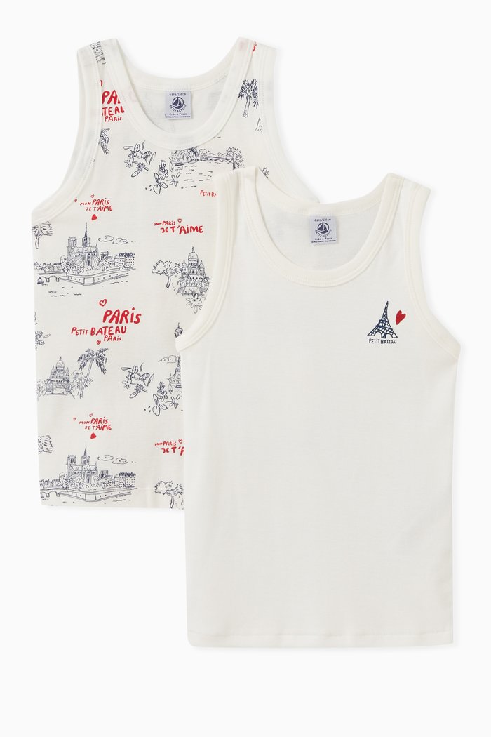 

2-Pack Paris Vests in Cotton, White
