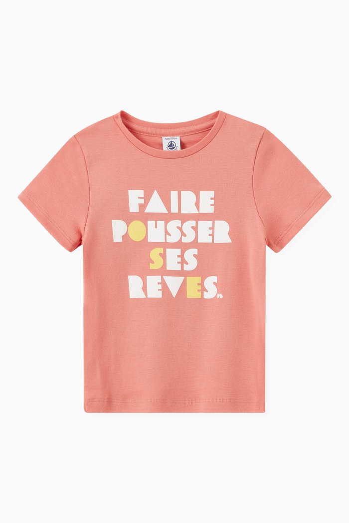 

Graphic Print T-Shirt in Cotton, Orange