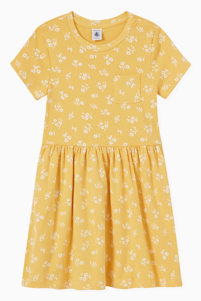 

Floral Dress in Cotton, Yellow