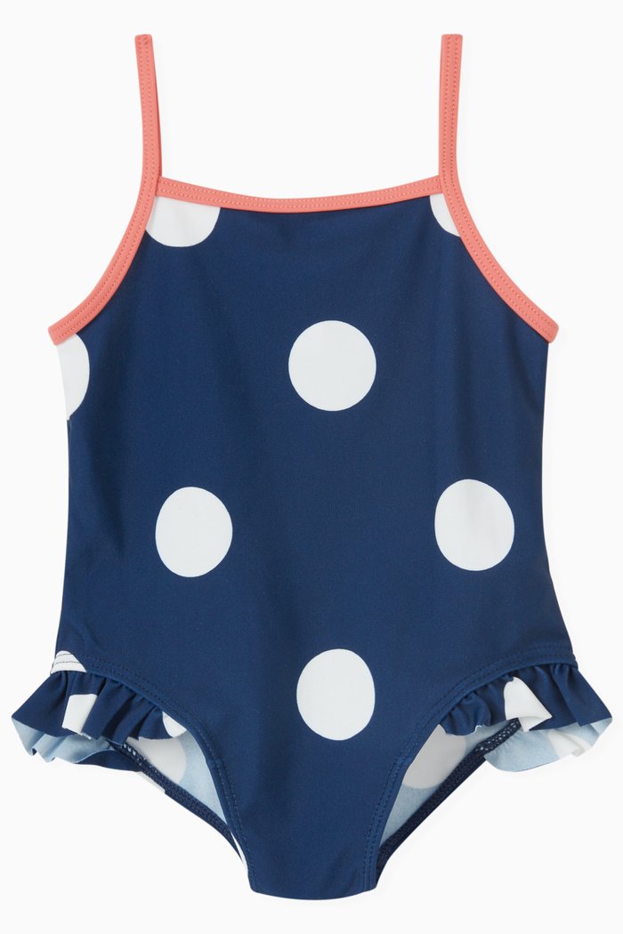 

Polka Dots One-Piece Swimsuit, Blue