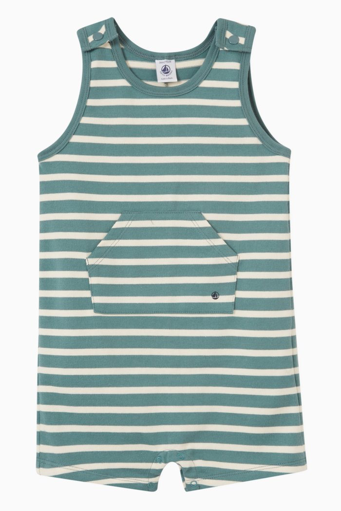 

Short Playsuit in Organic Cotton, Green