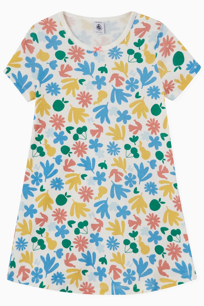 

Floral Night Dress in Cotton, Multicolour