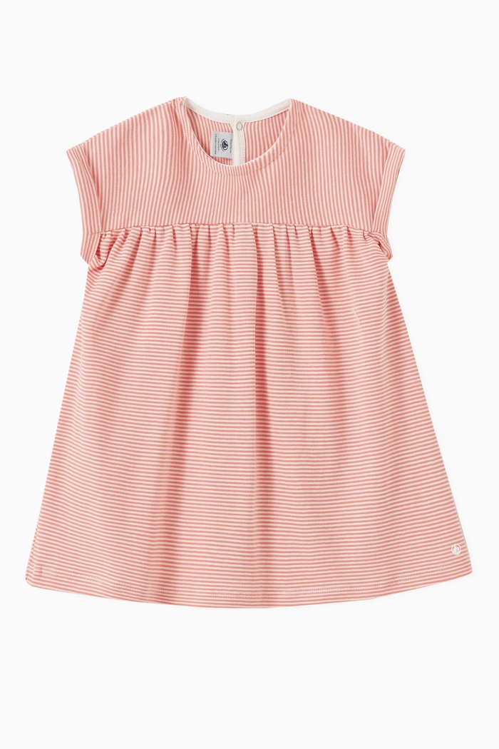 

Short Sleeve Dress in Organic Cotton, Pink