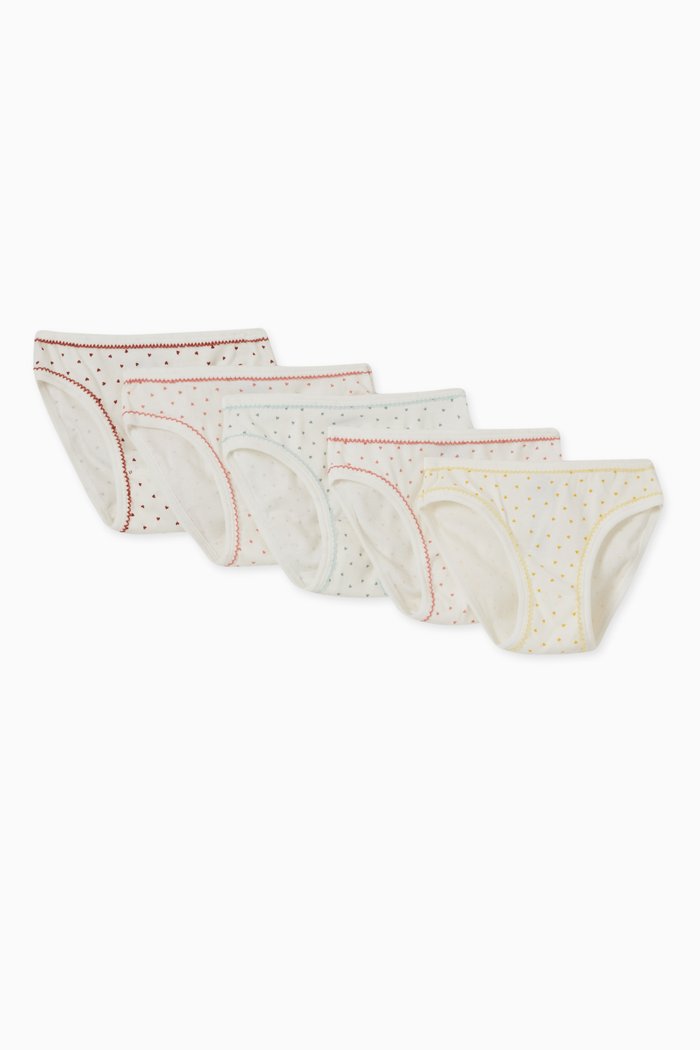 

5-Pack Heart Briefs, Multicolour