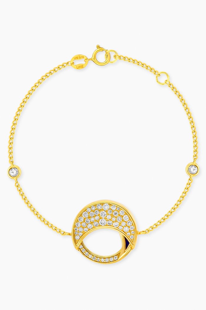 

Qamar Lapis Lazuli & Diamond Bracelet in 18kt Yellow Gold