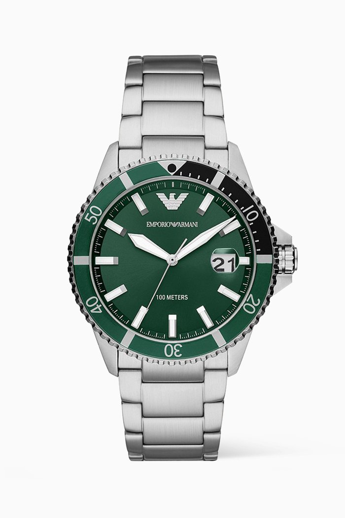 Diver Quartz Watch, 42mm, Silver