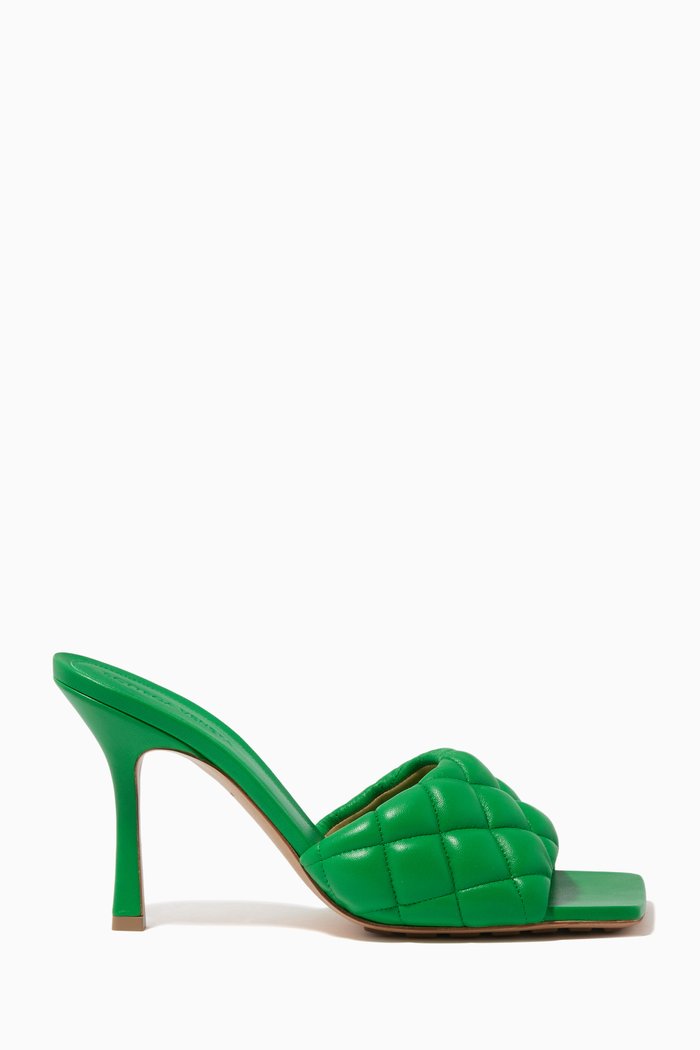

Padded Mule Sandals in Nappa, Green