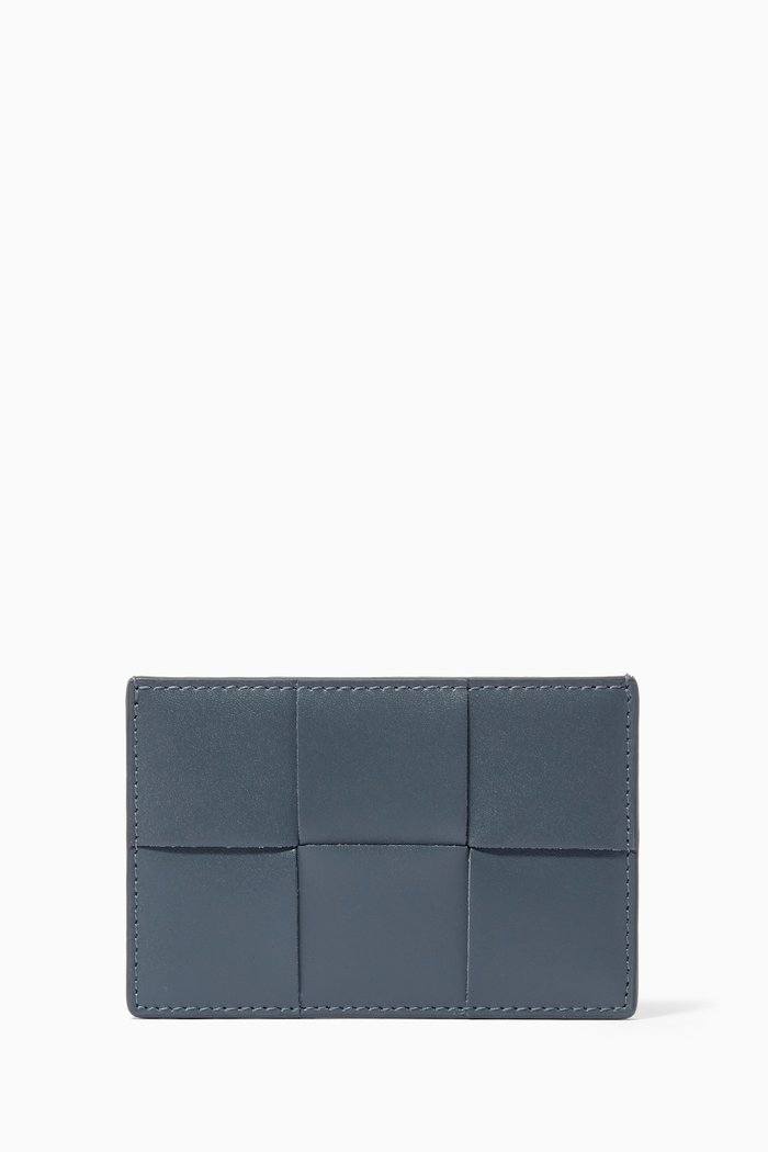 

Card Case in Intrecciato Urban Leather, Grey