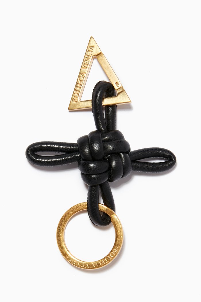 

Knotted Key Ring in Nappa, Black