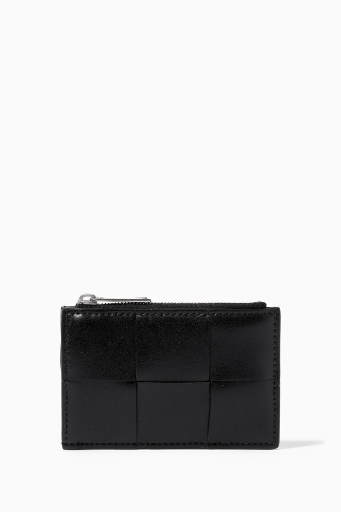 

Key Pouch in Intrecciato Urban Leather, Black