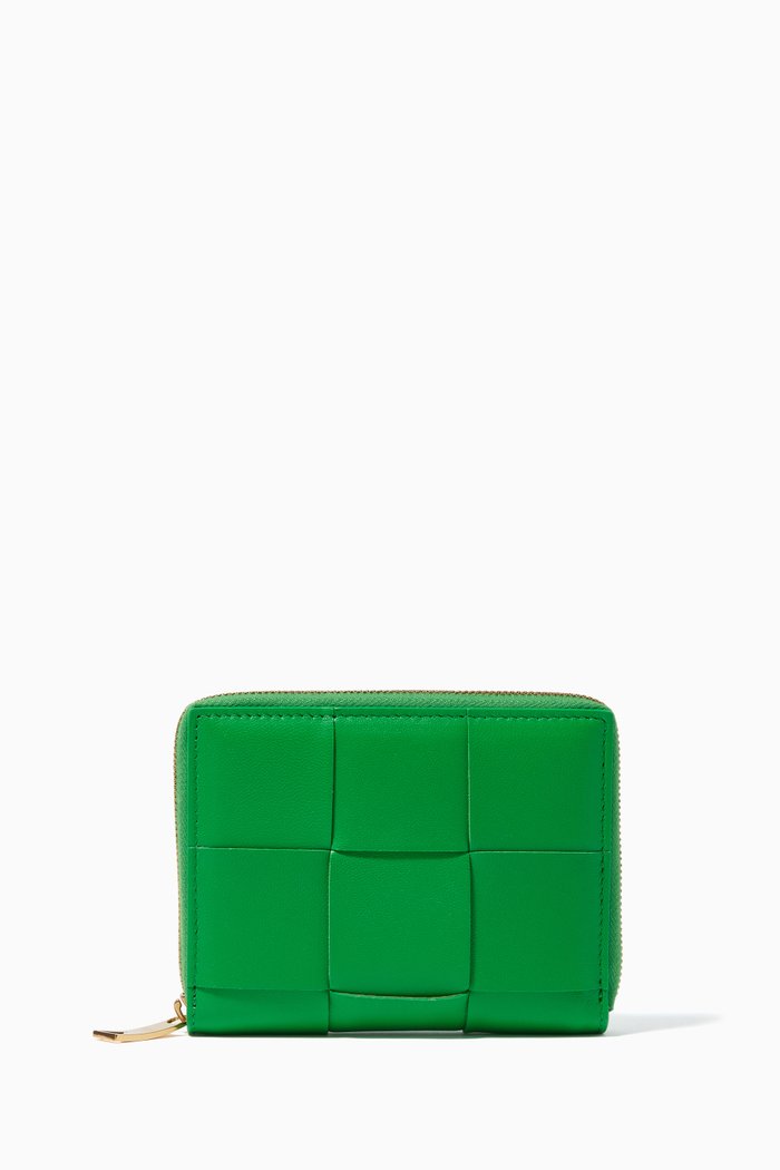 

Zip-around Wallet in Intrecciato Nappa, Green