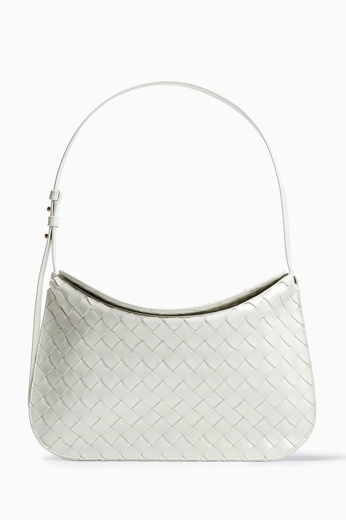 

Flap Bag in Intrecciato Nappa, White