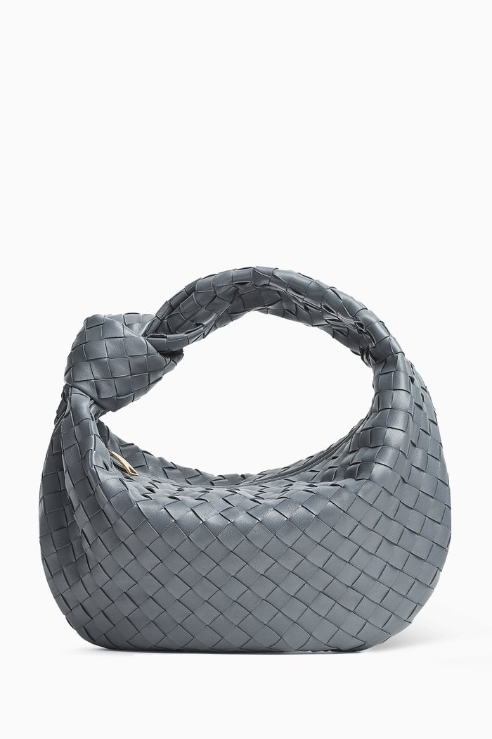 

Teen Jodie in Intrecciato Glazed Crackle Leather, Grey