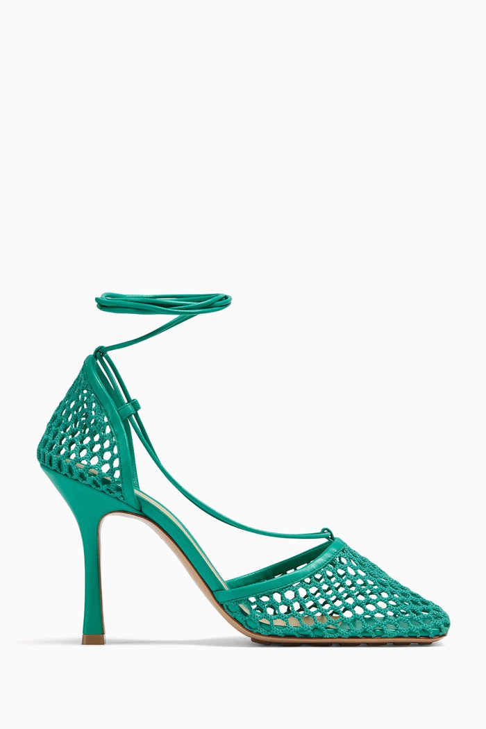 

Stretch Sandals in Mesh & Nappa, Blue