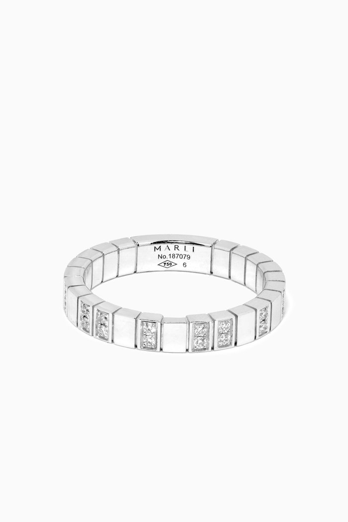 Cleo Diamond Ring in 18kt White Gold, Silver