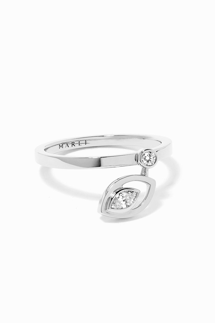 

Rock Diamond Ring in 18kt White Gold, Silver
