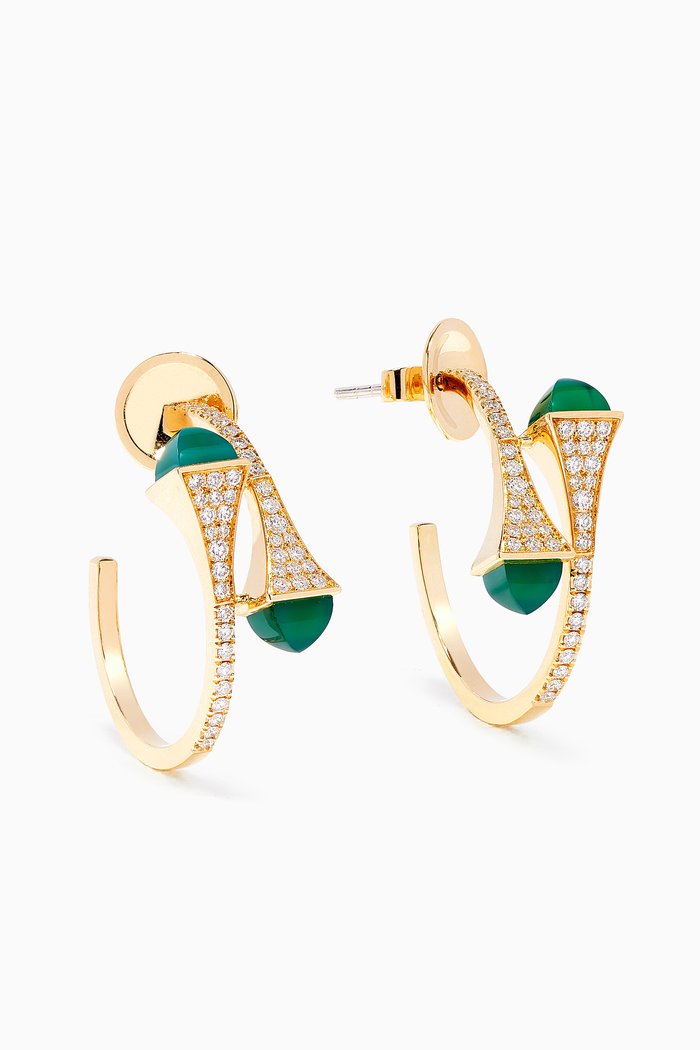 

Cleo Diamond Midi Hoop Earrings in 18kt Yellow Gold