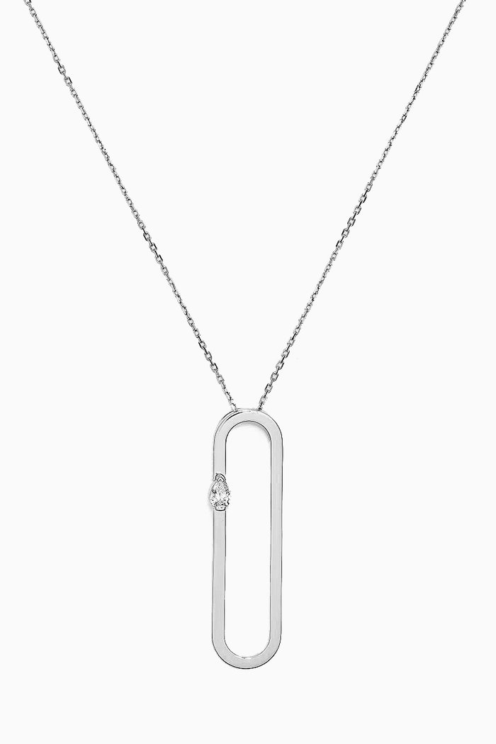 

Cambre Diamond Pendant Necklace in 18kt White Gold, Silver
