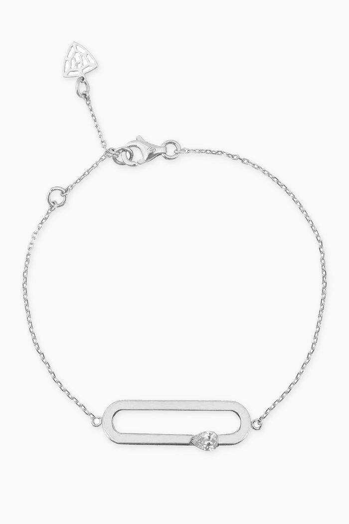 Cambre Diamond Bracelet in 18kt White Gold, Silver
