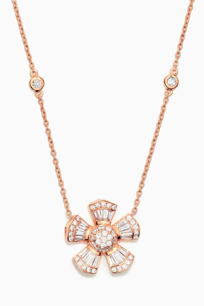 

Fleur Large Diamond Necklace in 18kt Rose Gold